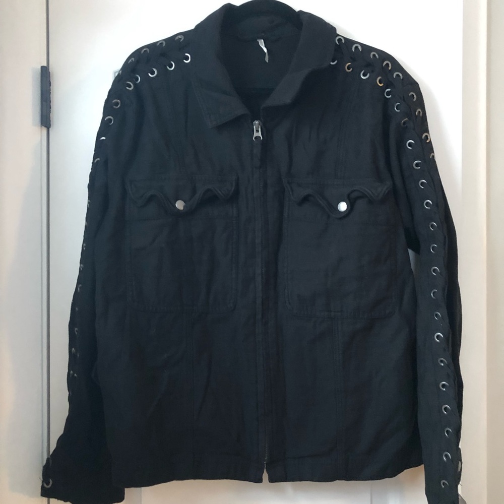 Free People Black Utility Jacket